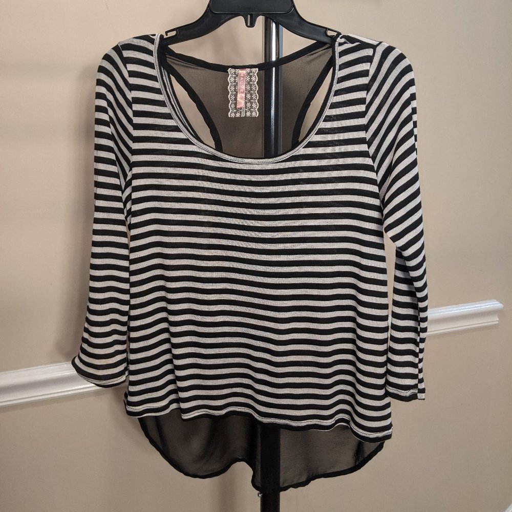 Mauve Top Striped Gracefully Transparent Back L